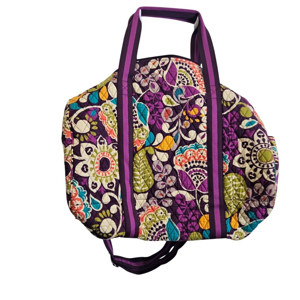Vera Bradley Large Quilted Travel Weekender Bag Floral Pattern Pockets‎ Straps